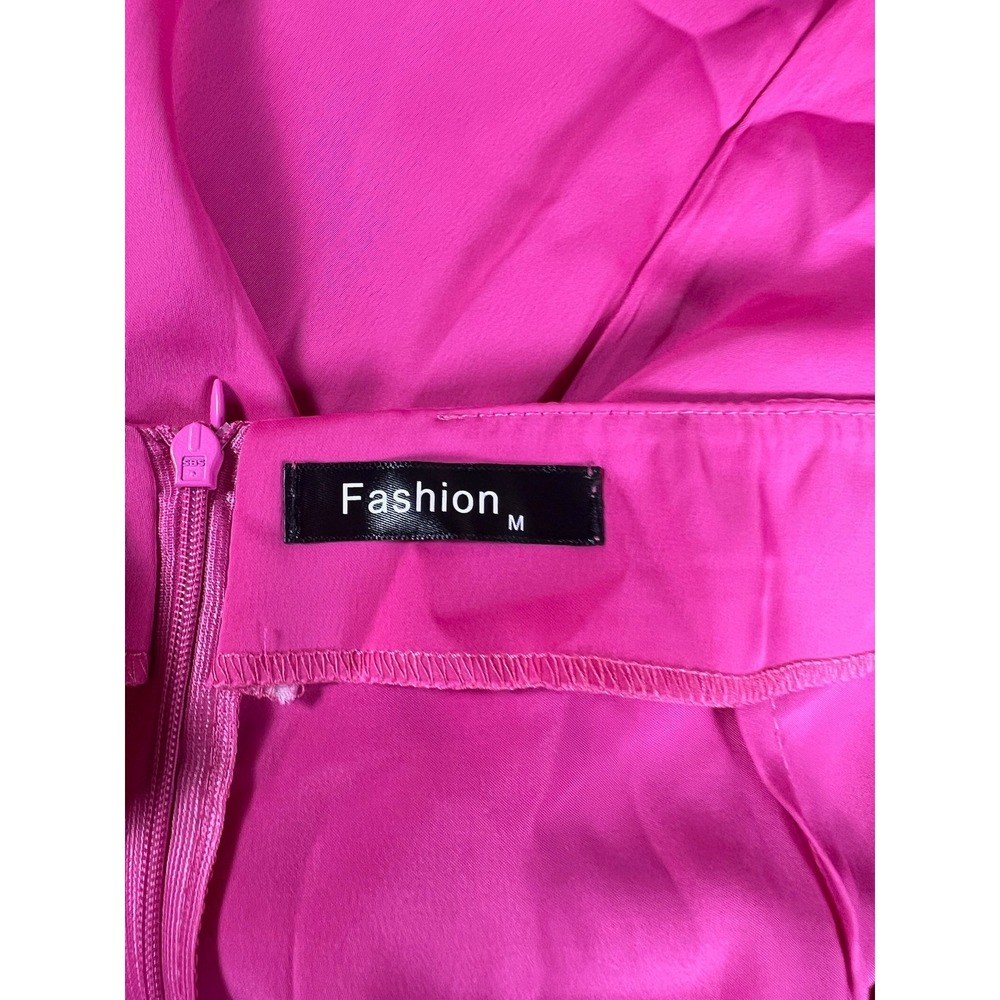 Fashion Hot Pink 2 Piece Set Crop Top & O-Ring Maxi Skirt Set Size M NWT - Picture 4 of 5